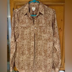 🐍 A new day Brown Snakeskin Patterned Shirt